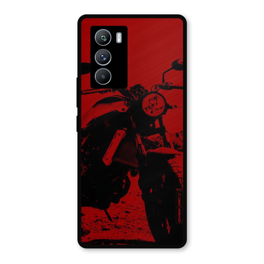 Stylish Ride Red Metal Back Case for iQOO 9 SE