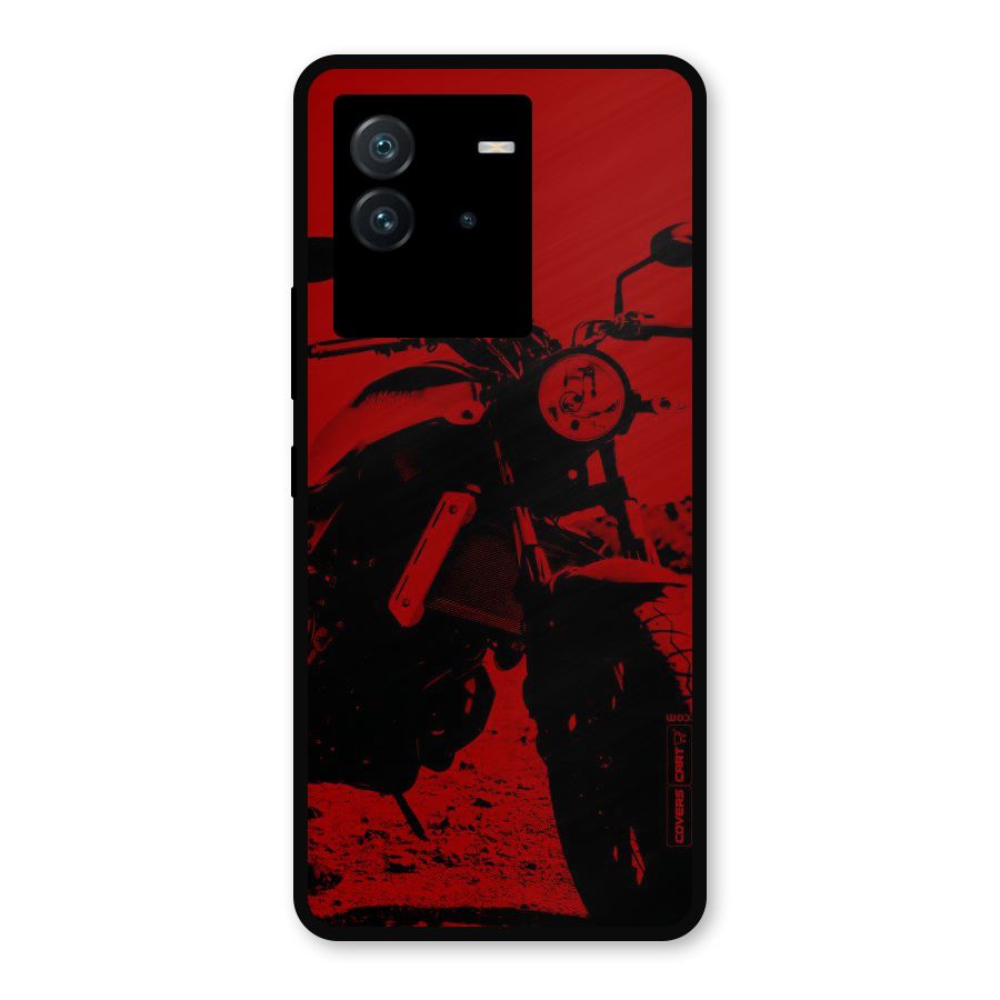 Stylish Ride Red Metal Back Case for iQOO Neo 6 5G