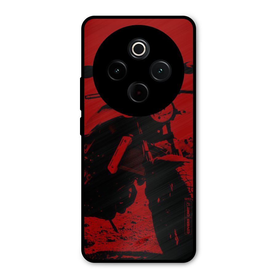Stylish Ride Red Metal Back Case for iQOO Z10