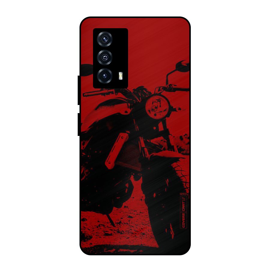 Stylish Ride Red Metal Back Case for iQOO Z5