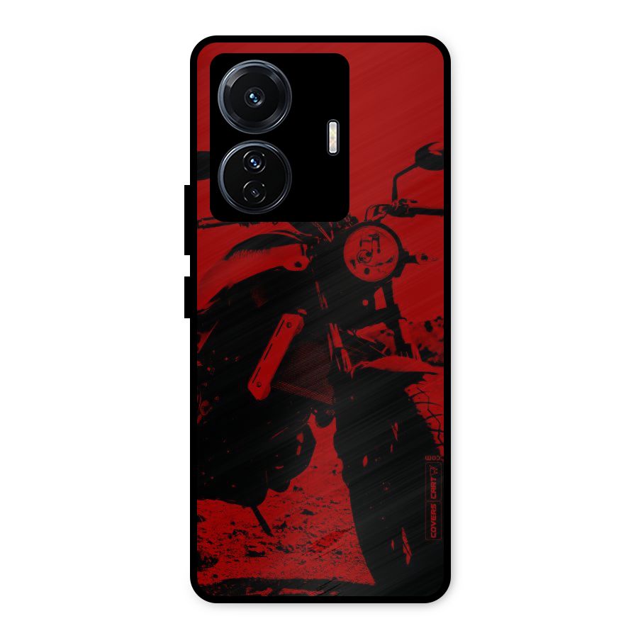 Stylish Ride Red Metal Back Case for iQOO Z6