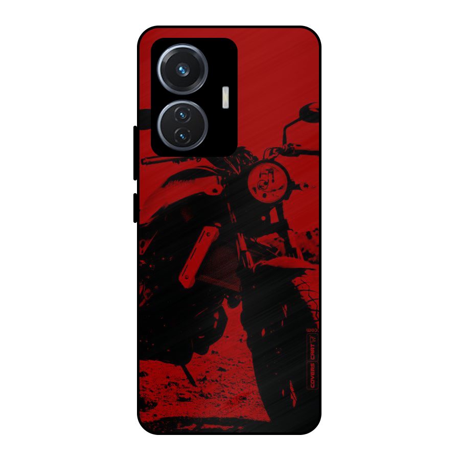 Stylish Ride Red Metal Back Case for iQOO Z6 44W