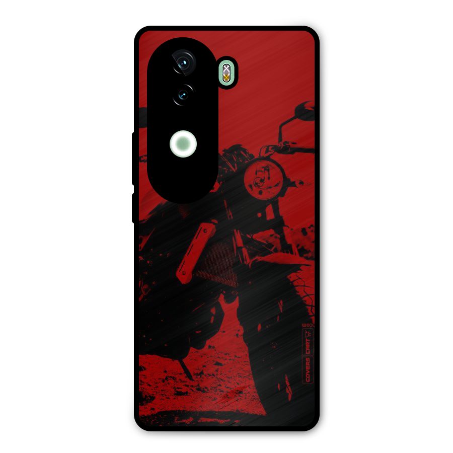 Stylish Ride Red Metal Back Case for iQOO Z9s