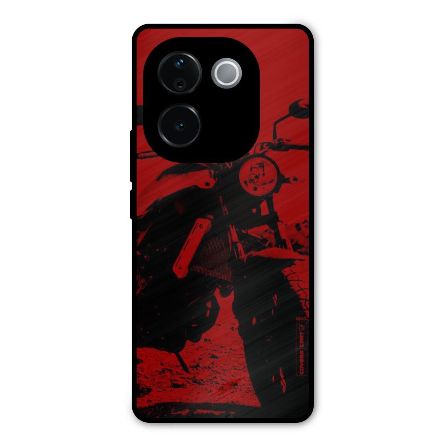 Stylish Ride Red Metal Back Case for iQOO Z9s Pro