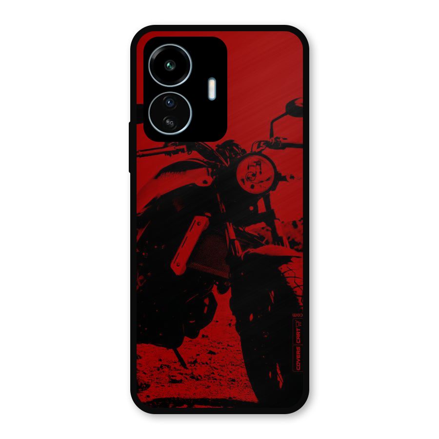 Stylish Ride Red Metal Back Case for vivo iQOO Z6 Lite 5G