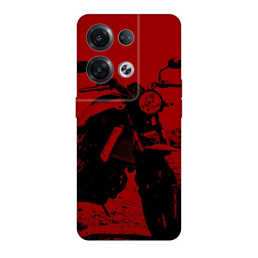 Stylish Ride Red Original Polycarbonate Back Case for Oppo Reno8 Pro 5G