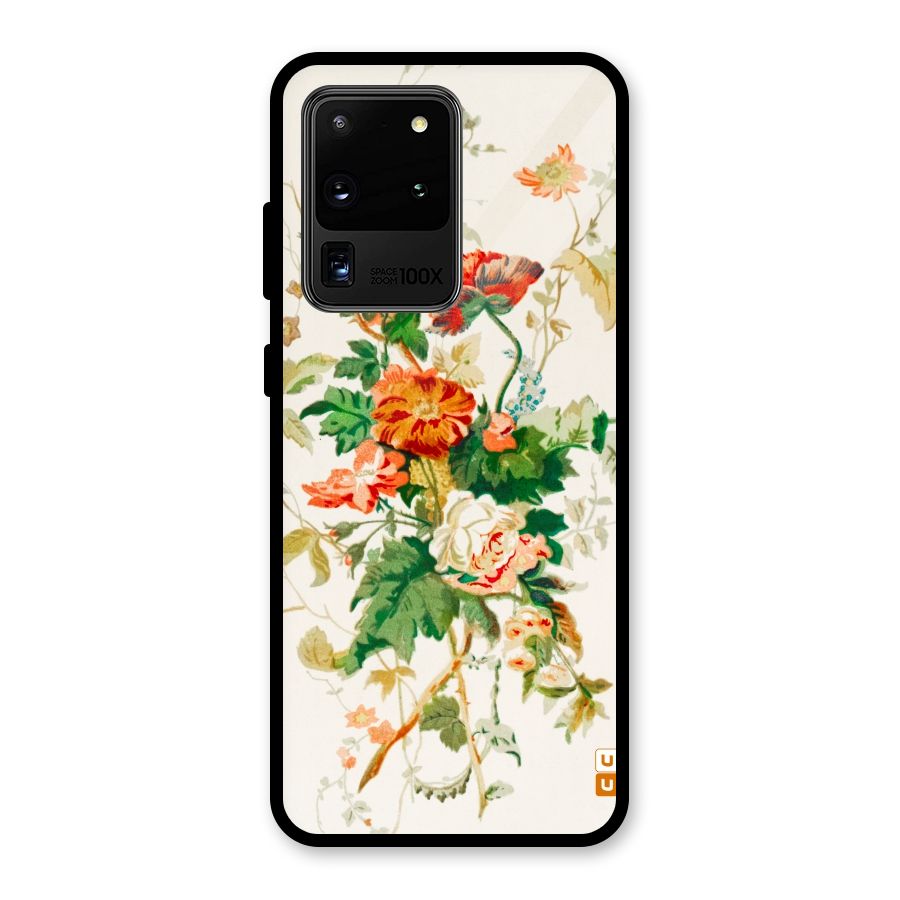 Summer Floral Glass Back Case for Galaxy S20 Ultra