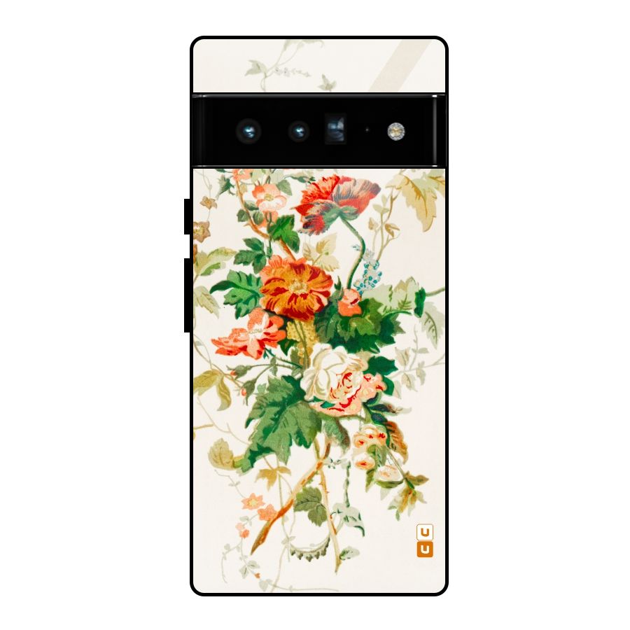 Summer Floral Glass Back Case for Google Pixel 6 Pro