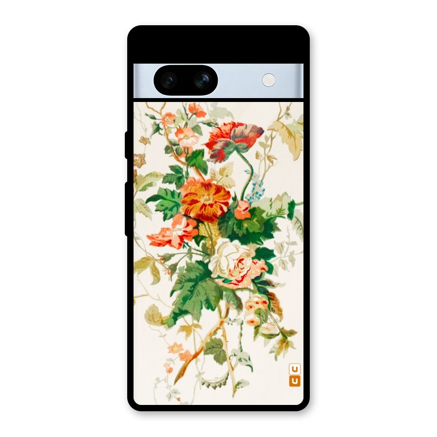 Summer Floral Glass Back Case for Google Pixel 7a