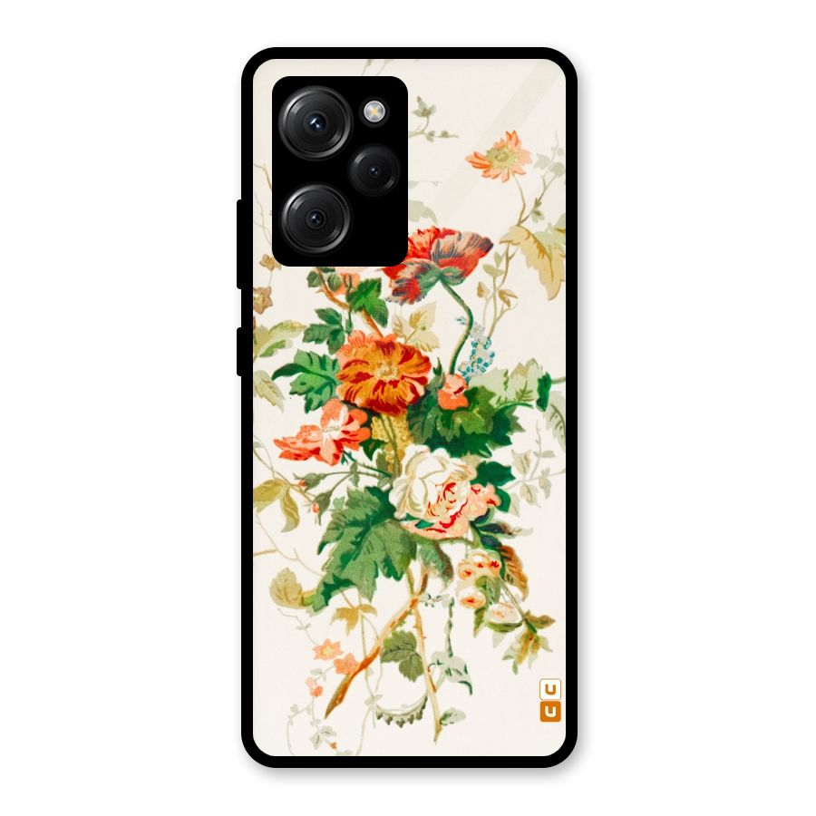 Summer Floral Glass Back Case for Poco X5 Pro
