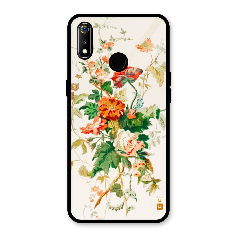 Summer Floral Glass Back Case for Realme 3i