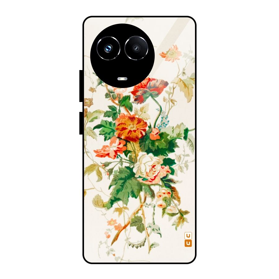 Summer Floral Glass Back Case for Realme Narzo 60X