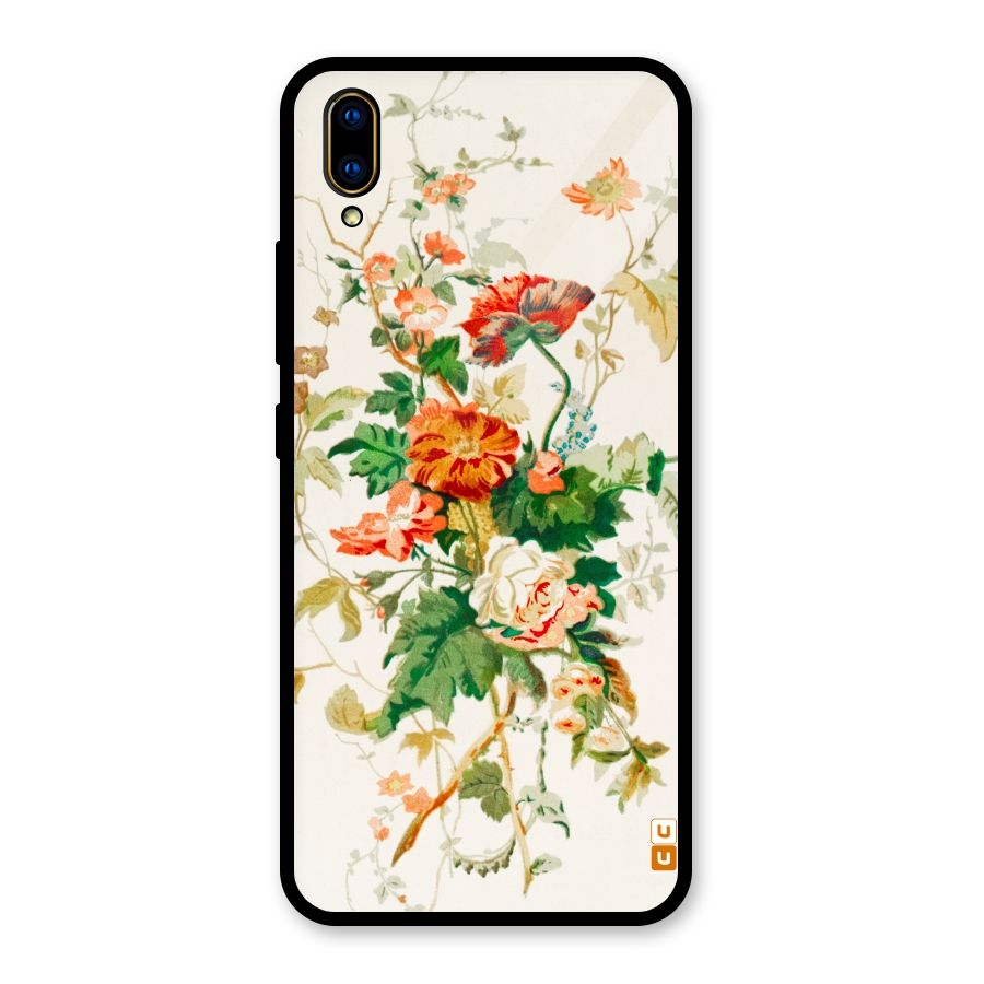 Summer Floral Glass Back Case for Vivo V11 Pro