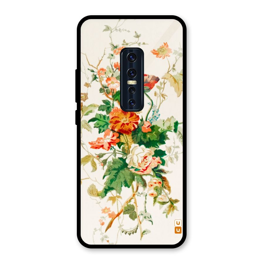 Summer Floral Glass Back Case for Vivo V17 Pro