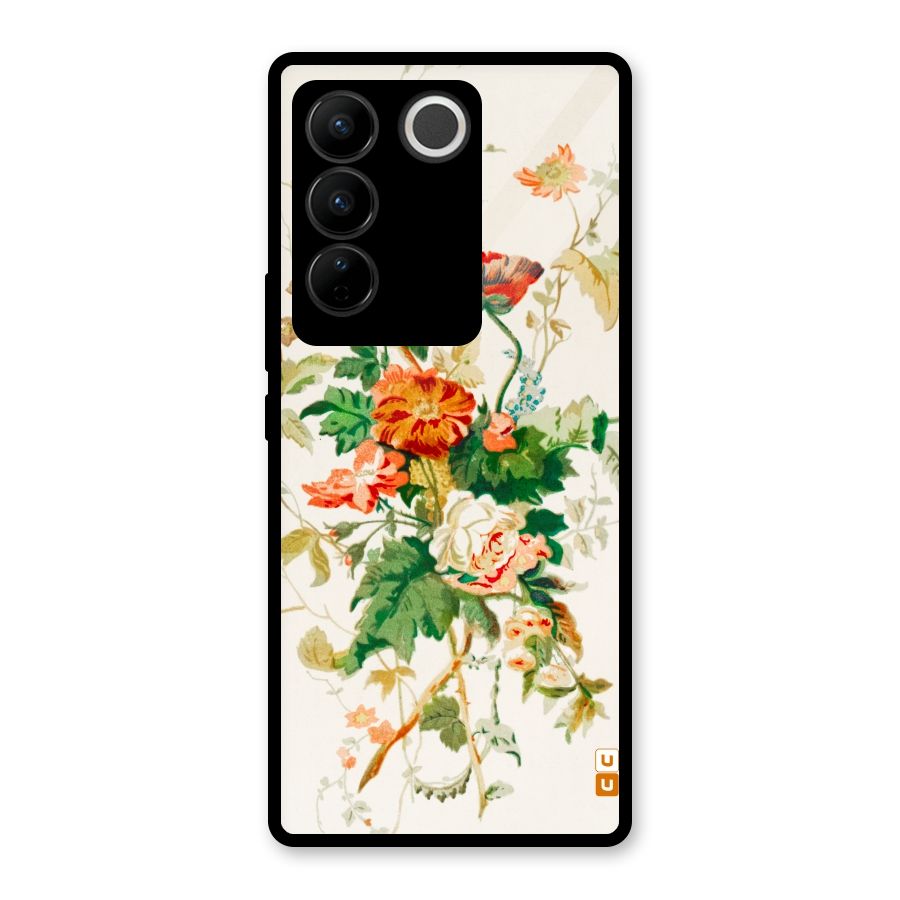 Summer Floral Glass Back Case for Vivo V27