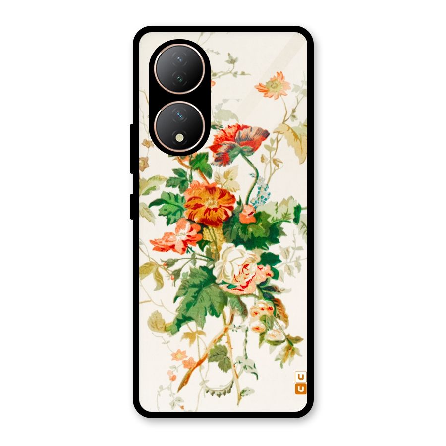 Summer Floral Glass Back Case for Vivo Y100A