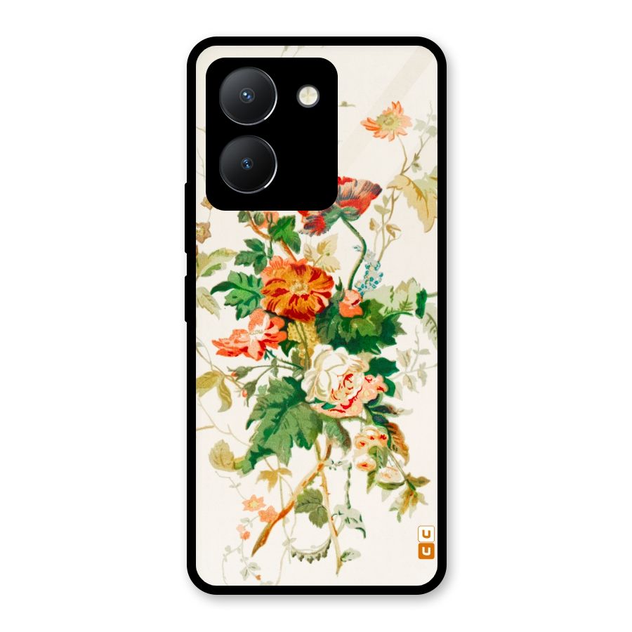 Summer Floral Glass Back Case for Vivo Y36