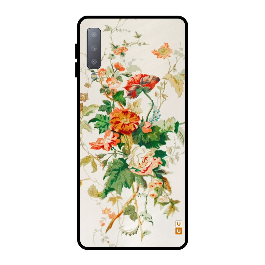 Summer Floral Metal Back Case for Galaxy A7 (2018)