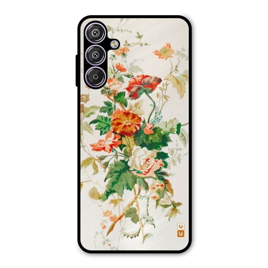Summer Floral Metal Back Case for Galaxy F15