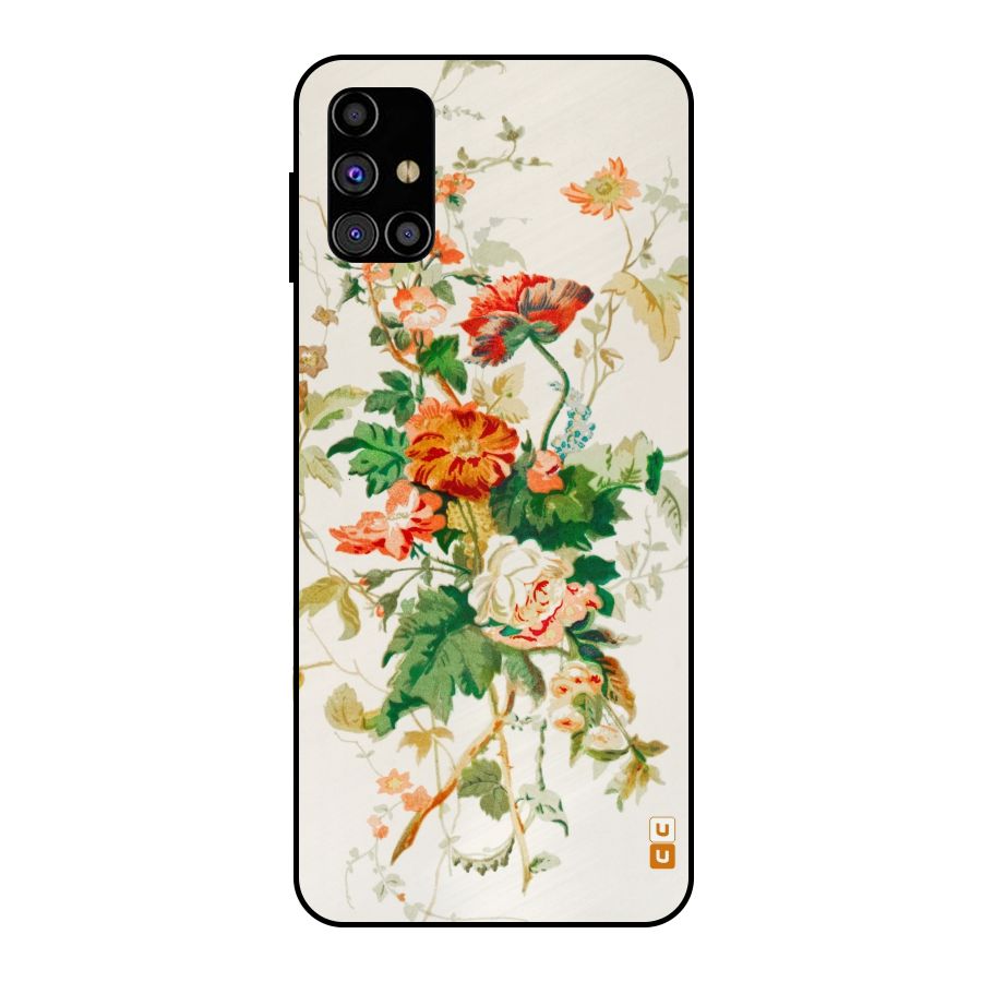 Summer Floral Metal Back Case for Galaxy M31s