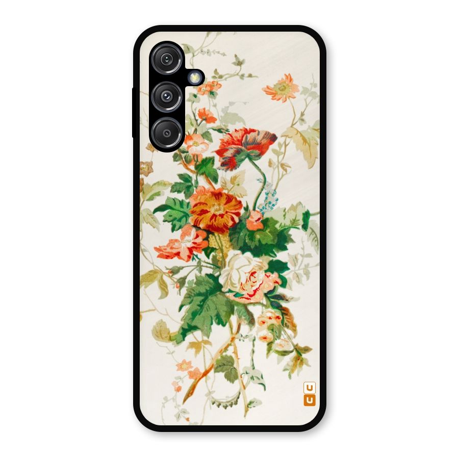 Summer Floral Metal Back Case for Galaxy M34 5G