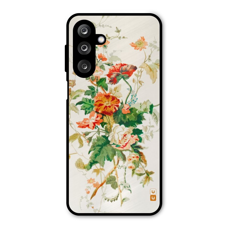 Summer Floral Metal Back Case for Galaxy M36