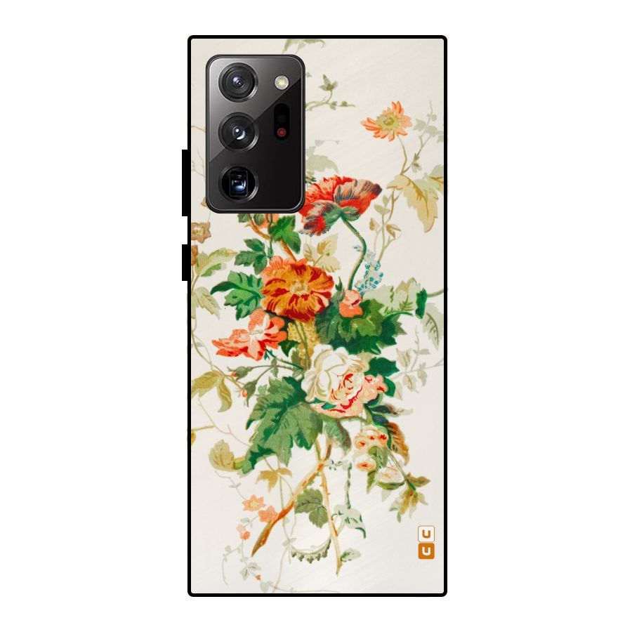 Summer Floral Metal Back Case for Galaxy Note 20 Ultra