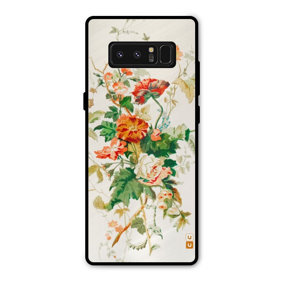 Summer Floral Metal Back Case for Galaxy Note 8