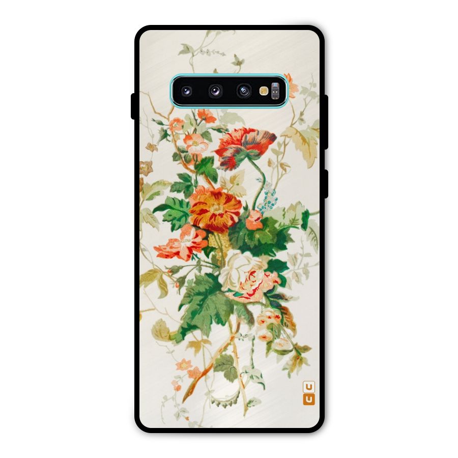 Summer Floral Metal Back Case for Galaxy S10 Plus