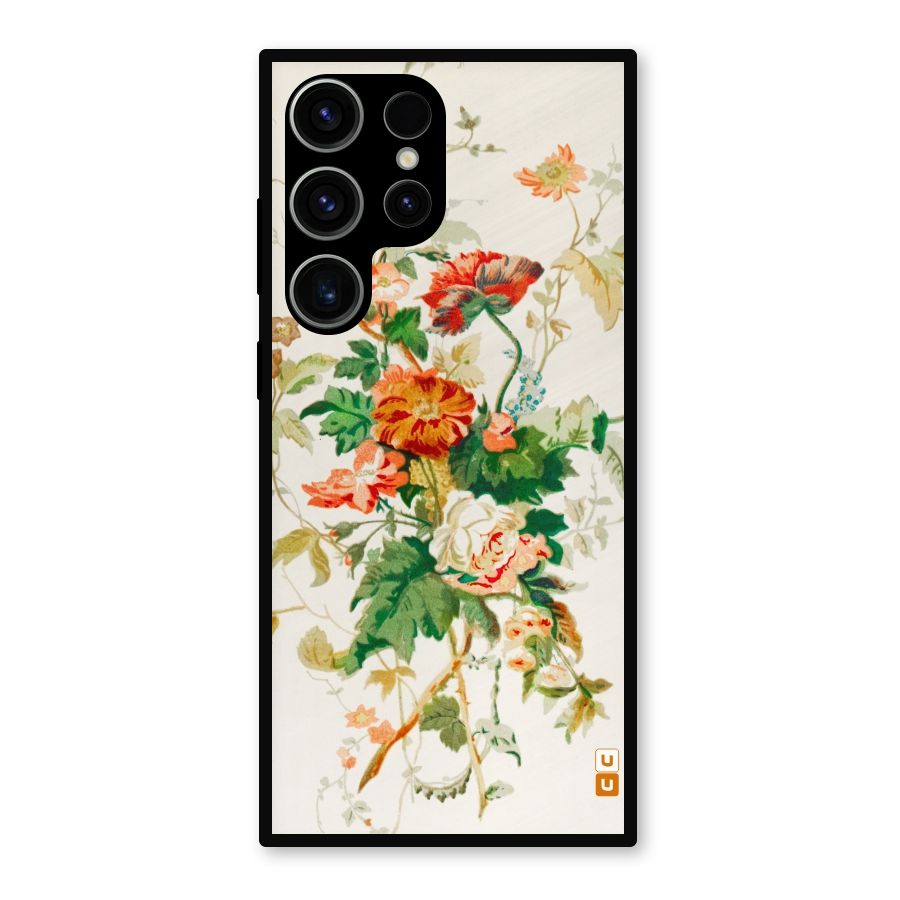 Summer Floral Metal Back Case for Galaxy S23 Ultra