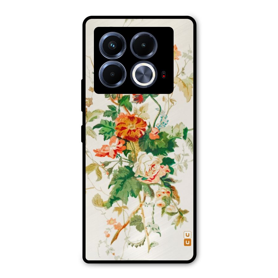 Summer Floral Metal Back Case for Infinix Note 40 5G