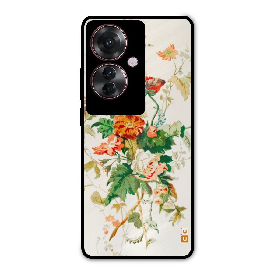 Summer Floral Metal Back Case for Oppo F25 Pro