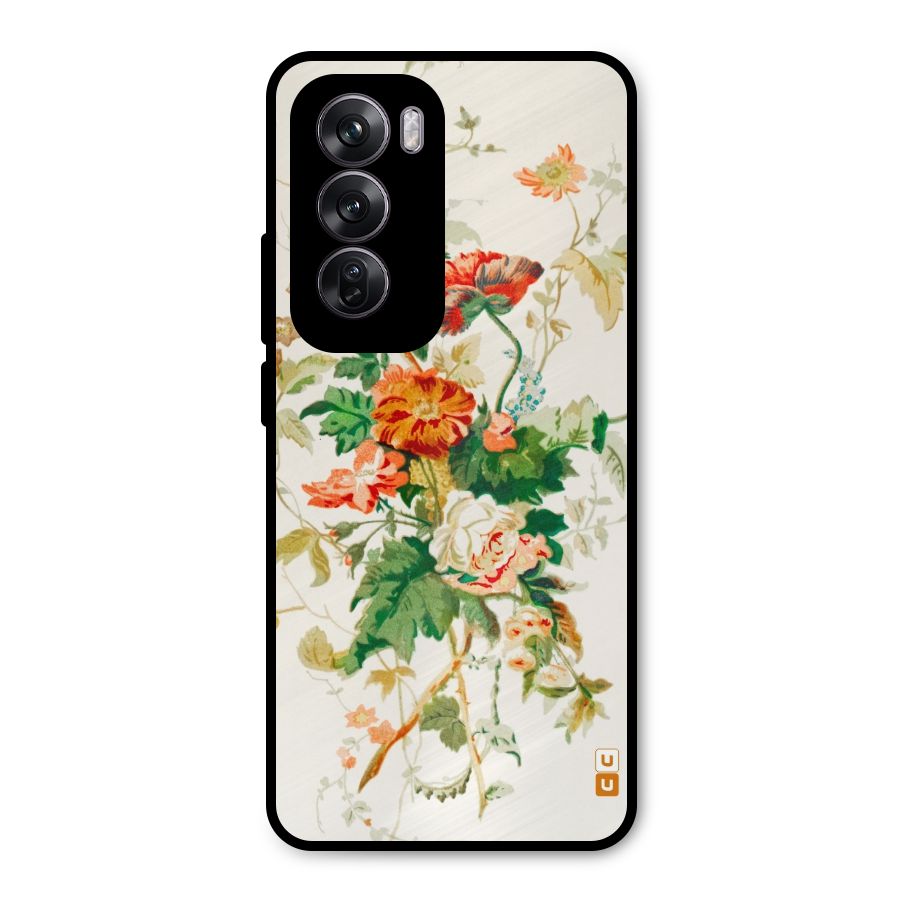 Summer Floral Metal Back Case for Oppo Reno12 Pro