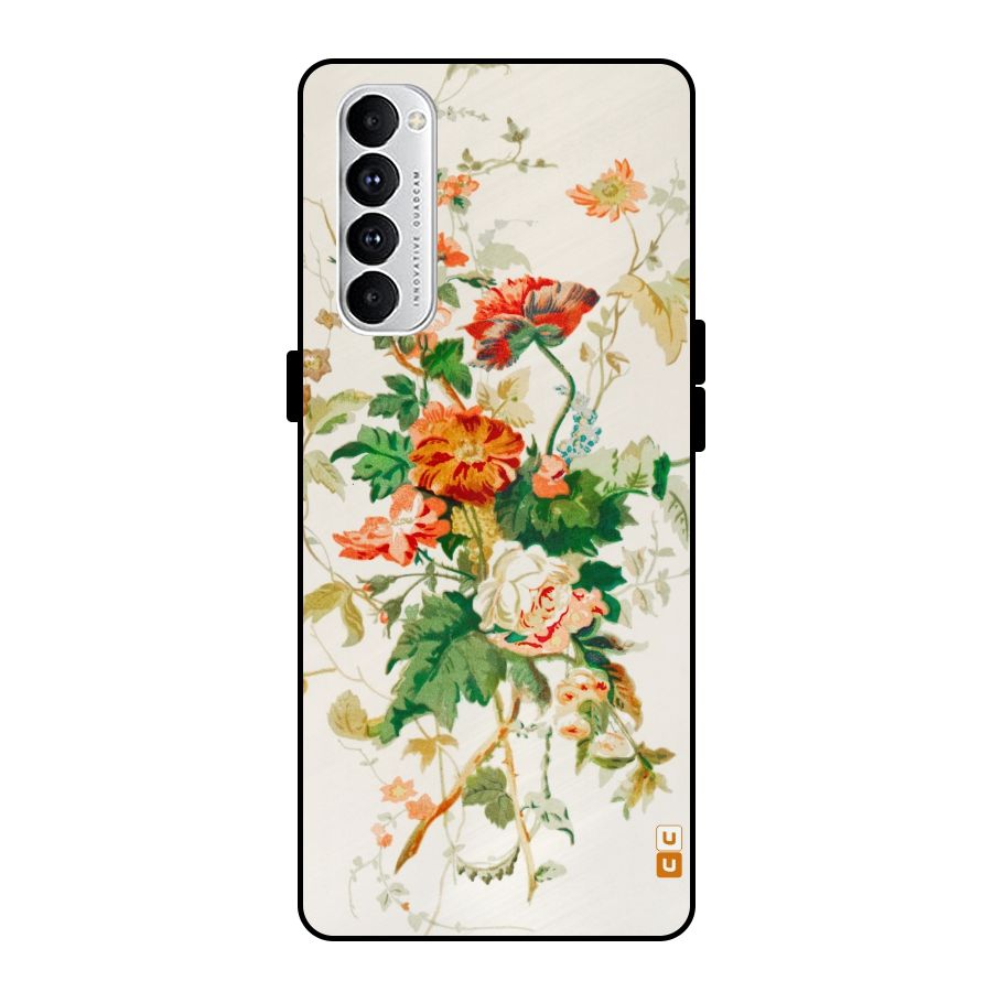 Summer Floral Metal Back Case for Oppo Reno4 Pro