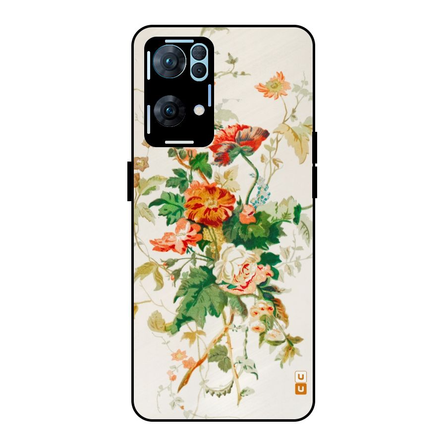 Summer Floral Metal Back Case for Oppo Reno7 Pro 5G
