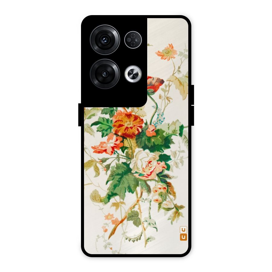 Summer Floral Metal Back Case for Oppo Reno8 Pro 5G