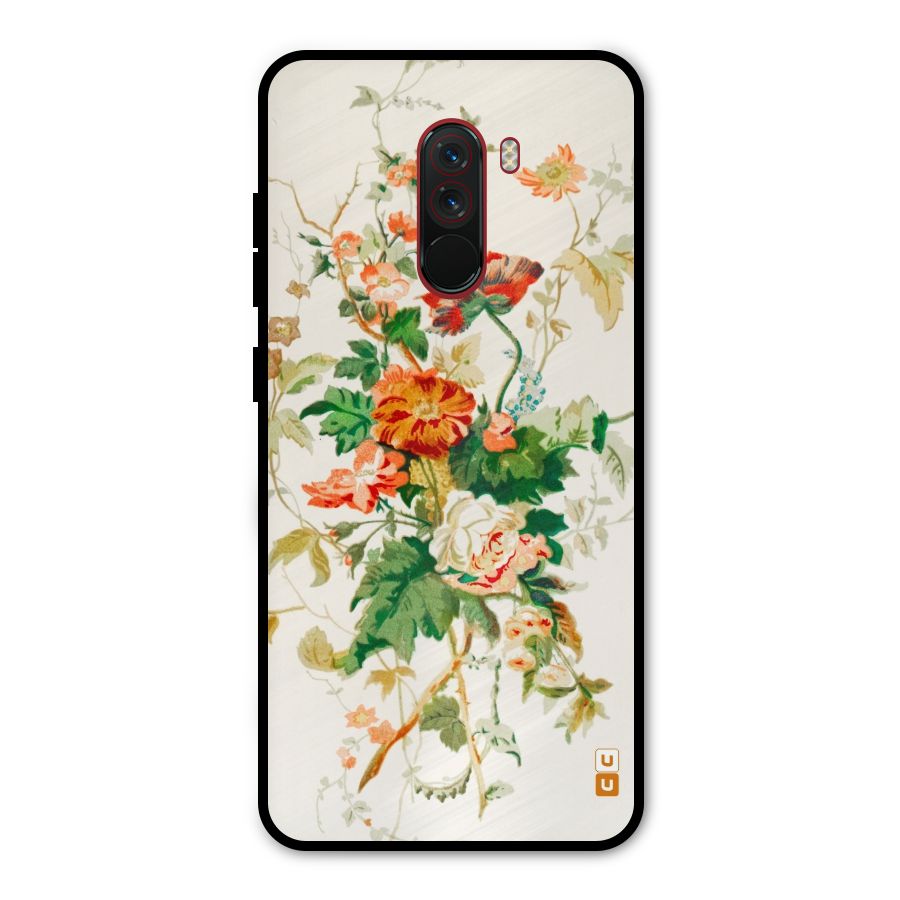 Summer Floral Metal Back Case for Poco F1
