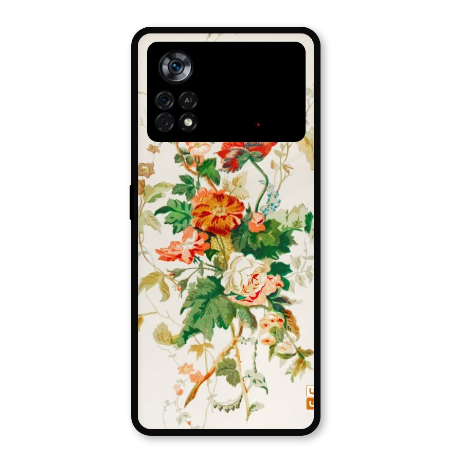 Summer Floral Metal Back Case for Poco X4 Pro 5G