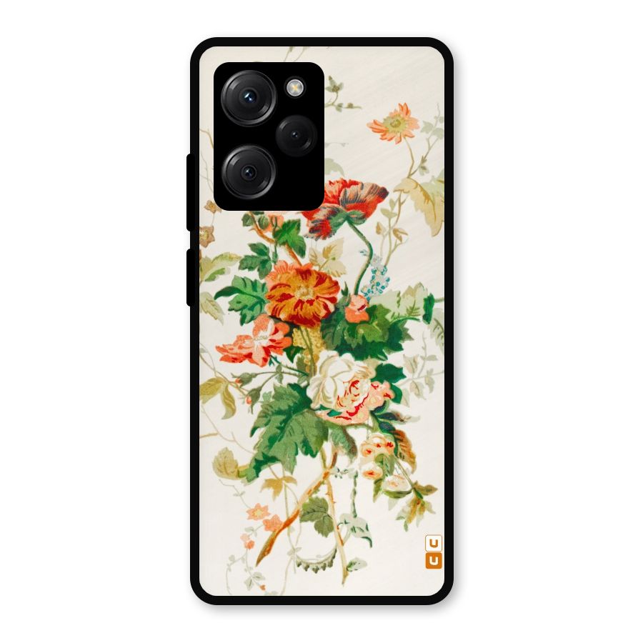 Summer Floral Metal Back Case for Poco X5 Pro