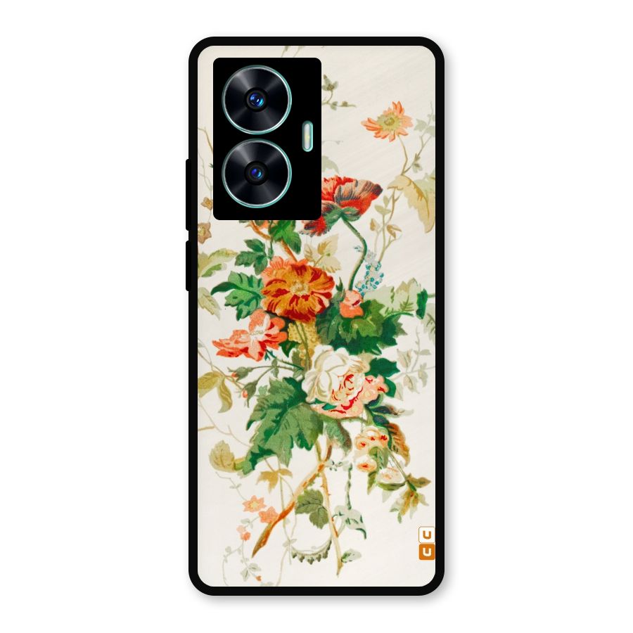 Summer Floral Metal Back Case for Realme Narzo N55