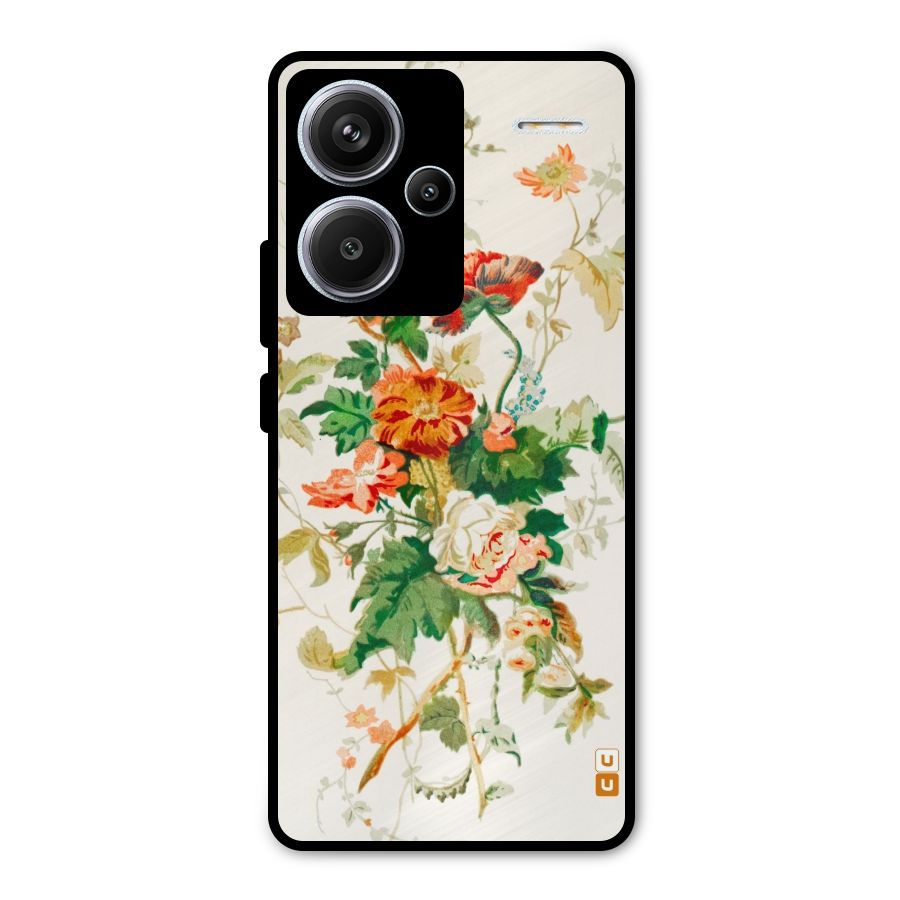 Summer Floral Metal Back Case for Redmi Note 13 Pro Plus