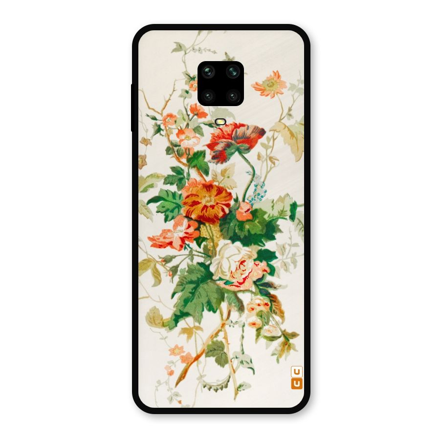 Summer Floral Metal Back Case for Redmi Note 9 Pro