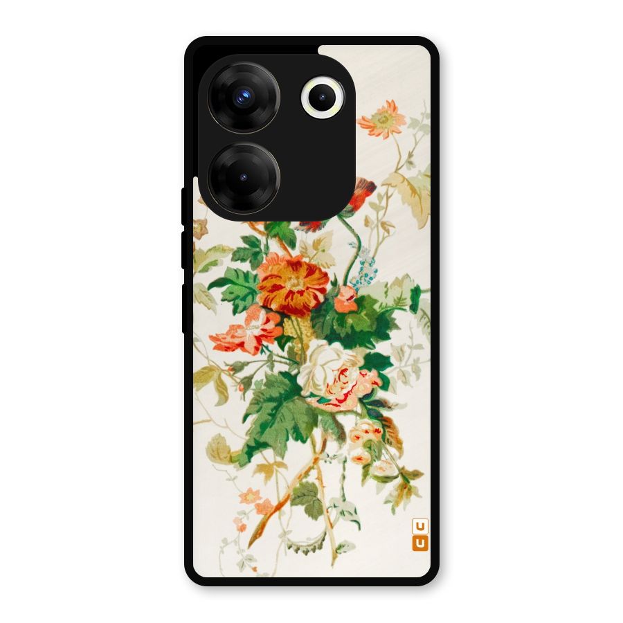 Summer Floral Metal Back Case for Tecno Camon 20 Pro