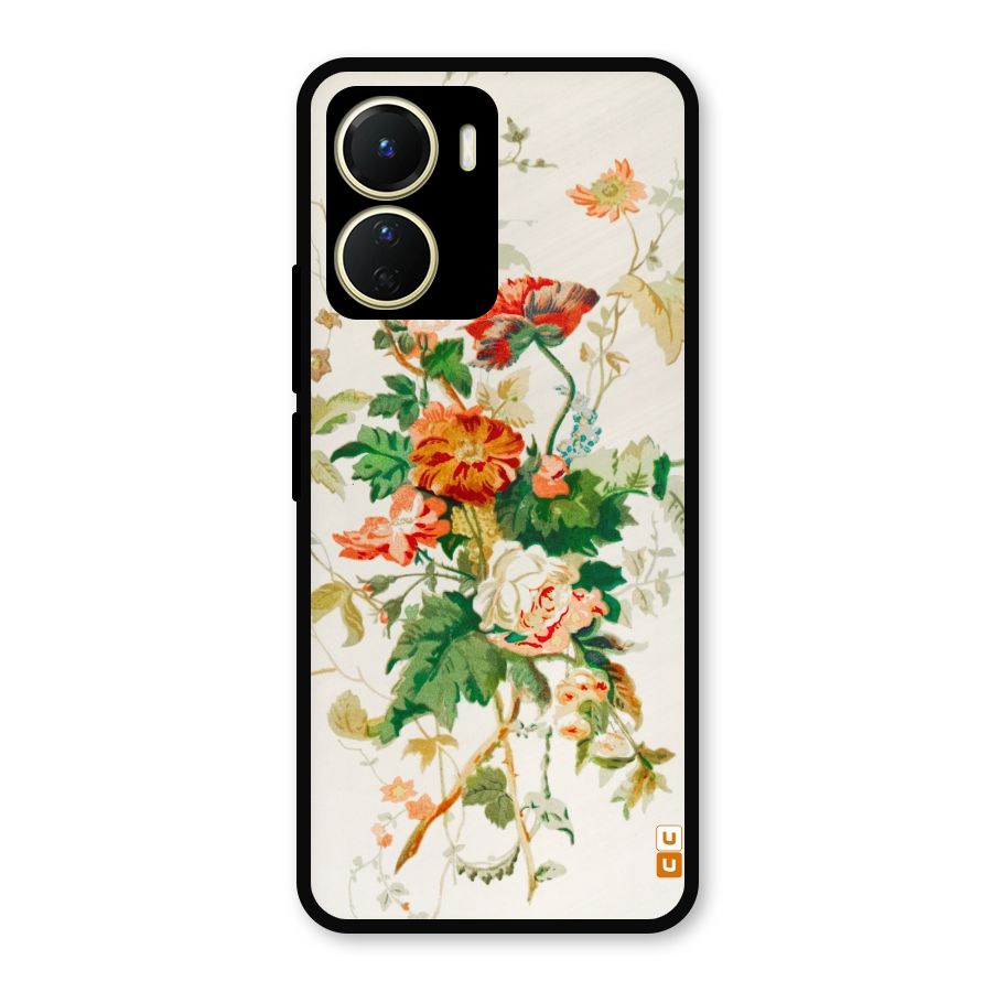 Summer Floral Metal Back Case for Vivo T2x