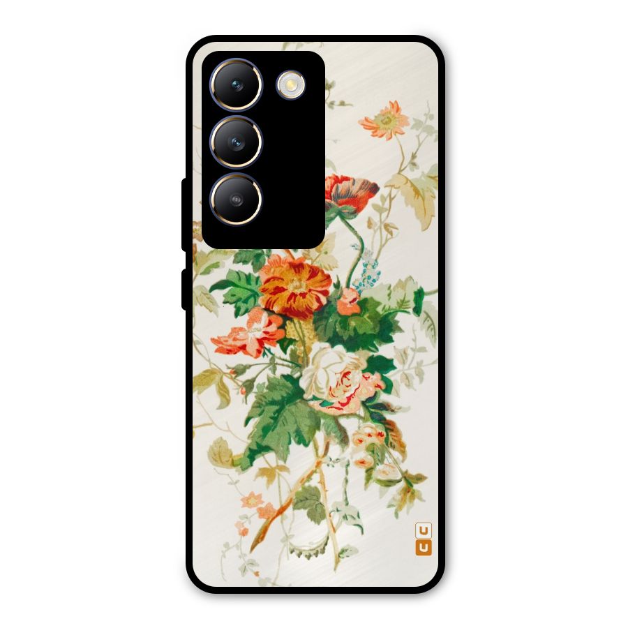 Summer Floral Metal Back Case for Vivo T3 5G