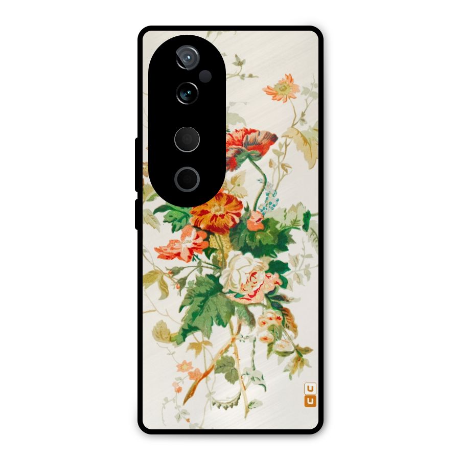 Summer Floral Metal Back Case for Vivo T3 Ultra