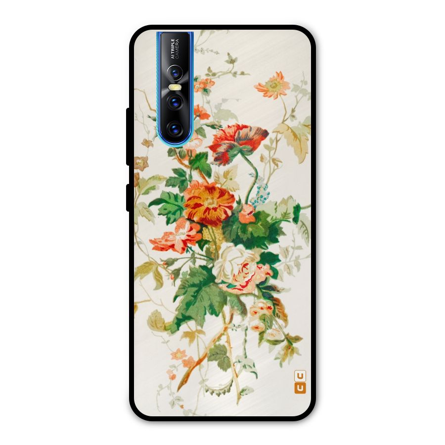 Summer Floral Metal Back Case for Vivo V15 Pro
