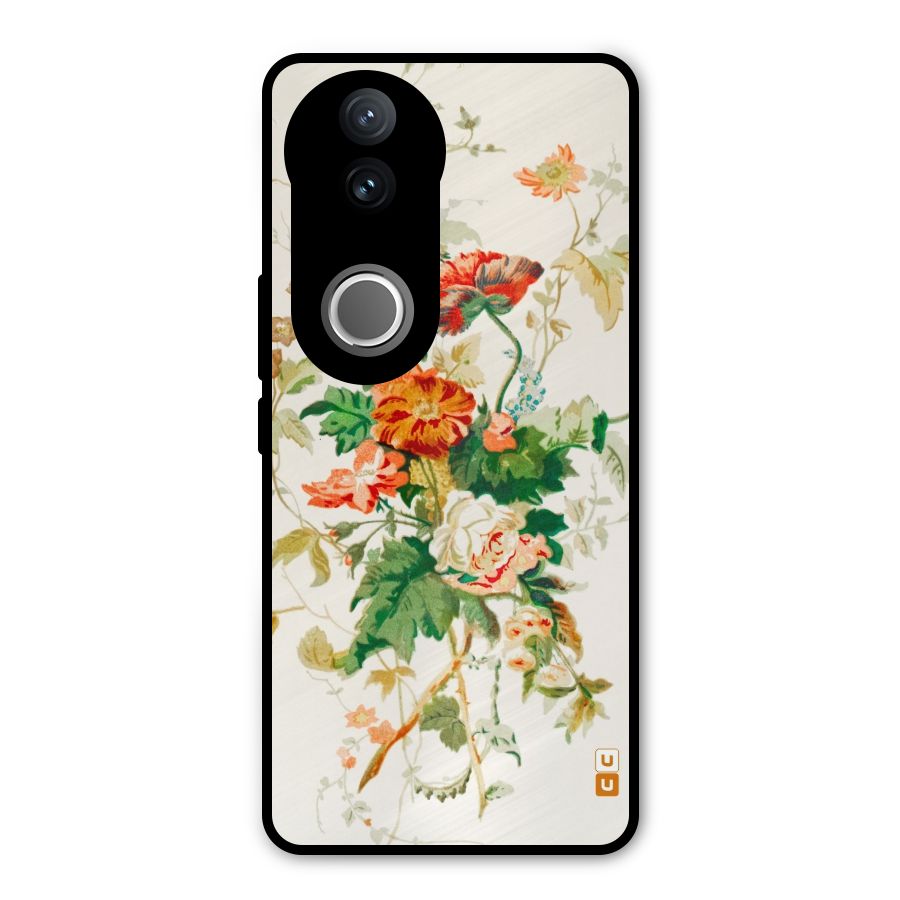 Summer Floral Metal Back Case for Vivo V50e