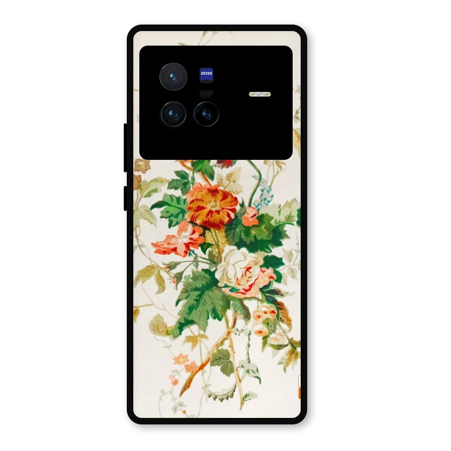 Summer Floral Metal Back Case for Vivo X80