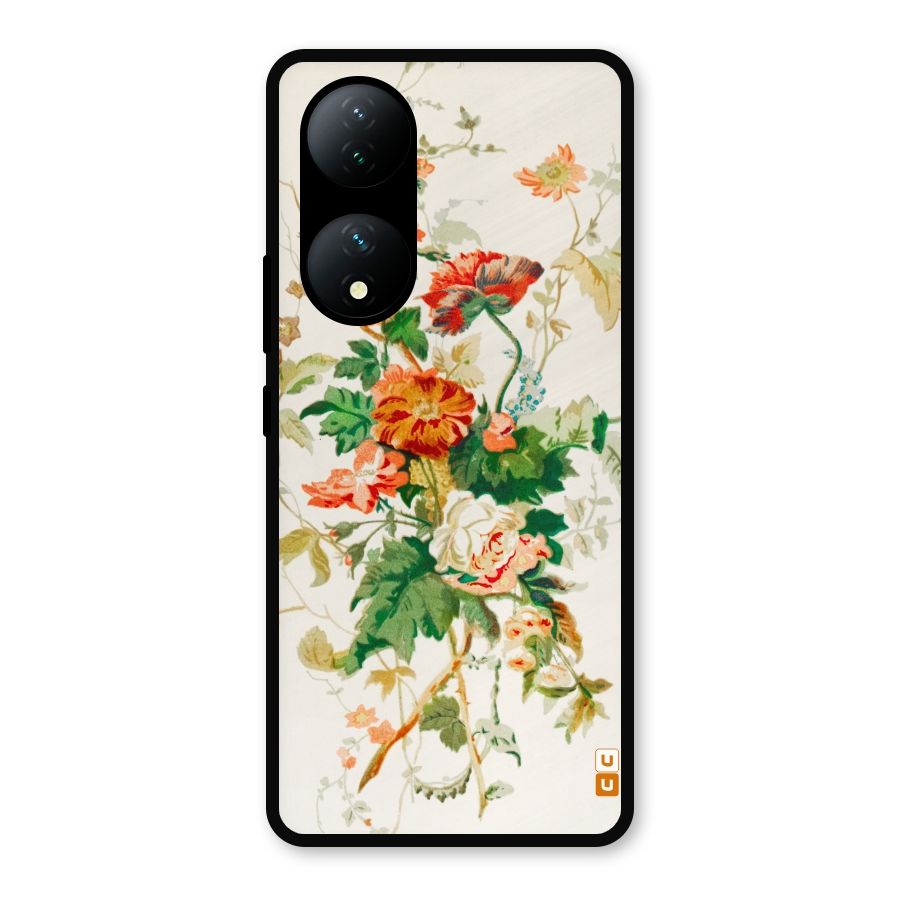 Summer Floral Metal Back Case for Vivo Y100a